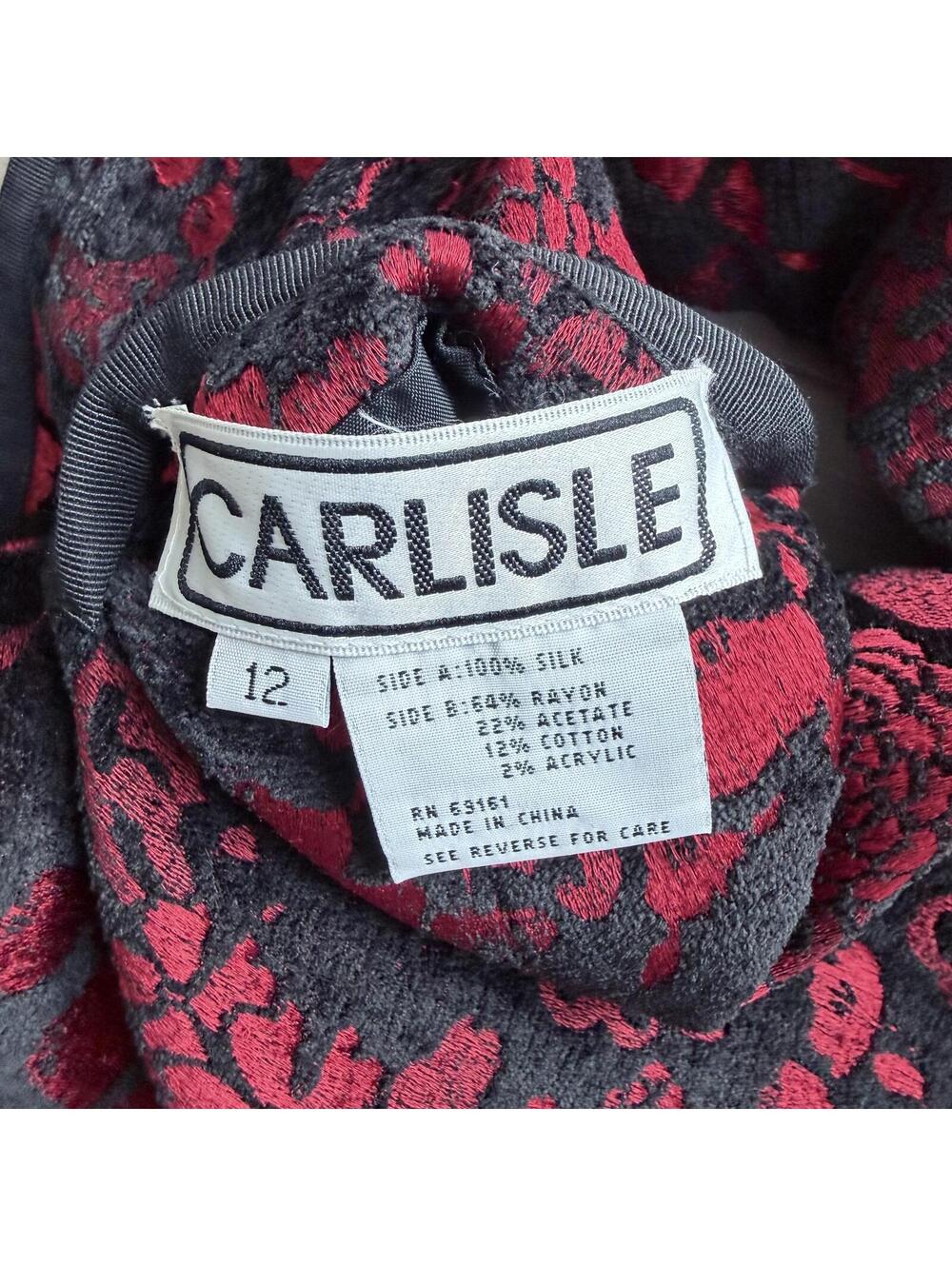 Vintage Carlisle Reversible Silk | Rayon Quilted Jacket Size 12 - Picture 4 of 9